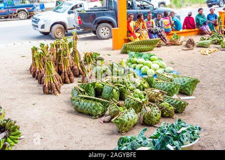 L'île de Tanna, VANUATU - 22 juillet 2019 : Les légumes sur le marché local Banque D'Images