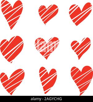 Une collection d'illustrations vectorielles Coeur d'amour pour la Saint-Valentin Illustration de Vecteur