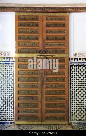 Palais Bahia, UNESCO World Heritage Site, Marrakech, Marrakech, Maroc, Afrique du Nord Banque D'Images