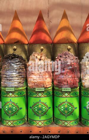 Marché aux épices, le Souk, Mellah, ancien quartier juif, Marrakech, Marrakech, Maroc, Afrique du Nord Banque D'Images
