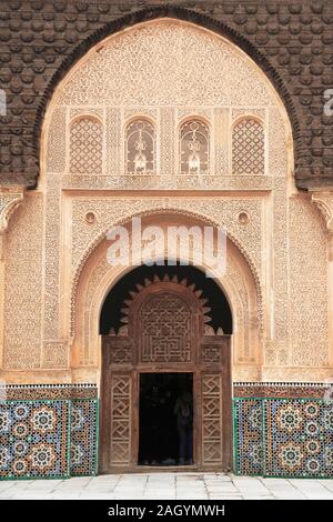 Medersa Ben Youssef, Madrasa, xvie siècle College, UNESCO World Heritage Site, Marrakech, Marrakech, Maroc, Afrique du Nord Banque D'Images