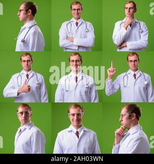 Collage de jeune homme médecin avec des lunettes Banque D'Images