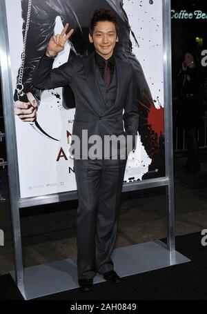 NINJA ASSASSIN Raizo pluie - Première mondiale à GraumanÕs Chinese Theatre de Los Angeles.Pluie Raizo 25 Red Carpet Event, Vertical, USA, industrie du film, de célébrité Banque D'Images