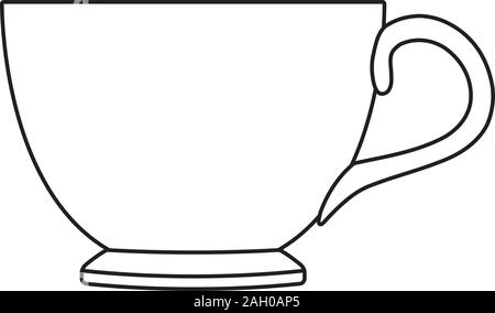 Tasse de thé. Contours vector illustration isolé sur fond blanc. Illustration de Vecteur