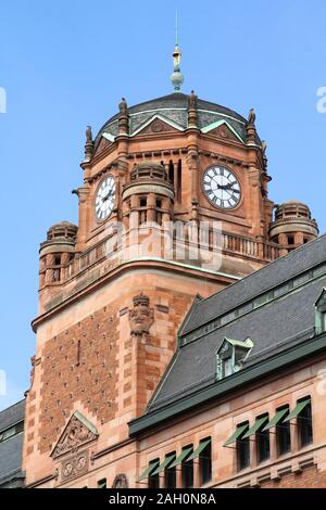 Stockholm, Suède - bureau de poste central. Ancien monument, l'art nouveau. Banque D'Images
