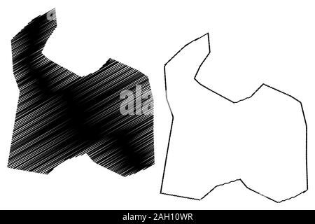 Darkhan-Uul aimags (provinces, les provinces de la Mongolie) map vector illustration gribouillage, croquis Darkhan Uul Aimag site Illustration de Vecteur