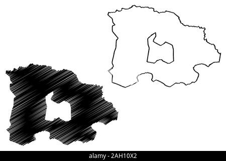 La province de Selenge aimags (provinces de la Mongolie), map vector illustration, scribble sketch Selenge Aimag site Illustration de Vecteur