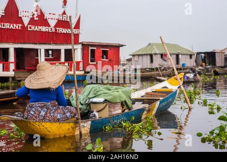 Le Bénin, Gamvie, village flottant Banque D'Images