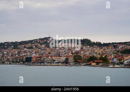 La baie d'Argostoli, Argostoli, Kefalonia, îles Ioniennes, Grèce. Banque D'Images