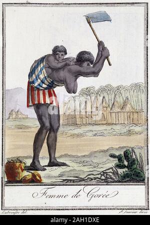 Femme de Gorée (Sénégal) - dans 'Encyclopedie des voyages' par Grasset St Sauveur, éd. 1796 Banque D'Images