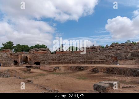 Vestiges de l'Amphithéâtre Romain de Mérida, Espagne Banque D'Images