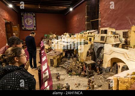 Scène de la nativité montrant le village de Bethléem avec les détails de l'histoire de la naissance de Jésus Christ, diorama sur l'affichage à San Cristobal de La La Banque D'Images