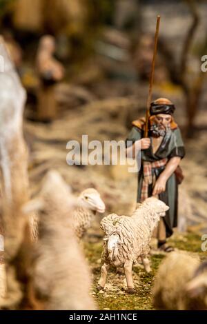 Scène de la nativité montrant le village de Bethléem avec les détails de l'histoire de la naissance de Jésus Christ, diorama sur l'affichage à San Cristobal de La La Banque D'Images