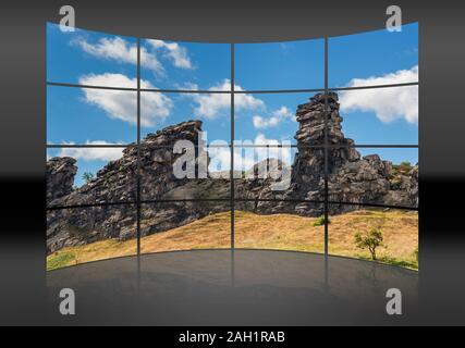 Le Mittelsteine près de Weddersleben font partie du Teufelsmauer, district de Harz (Saxe-Anhalt, Allemagne, Europe Banque D'Images