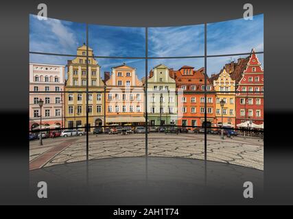 Vue de l'ouest avant de le marché du sel dans la vieille ville de Wroclaw, Wroclaw, en voïvodie de Basse-Silésie, Pologne, Europe Banque D'Images