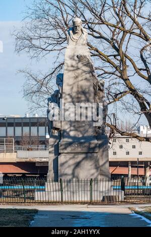 Statue de Louis Pasteur sur le campus de l'hôpital du comté de Cook Banque D'Images