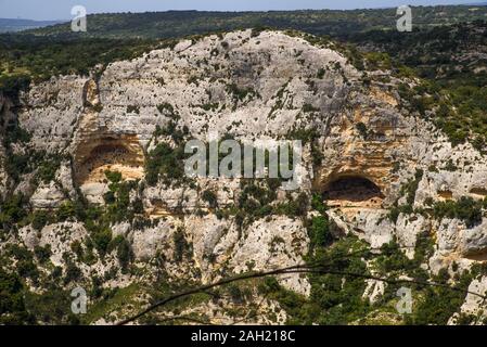 Italie Sicile Avola, 06 mai 2019 : la vallée de Cavagrande Cavagrande del Cassibile Cassibile ' ', nécropole de l'Sicani, le premier habite Banque D'Images