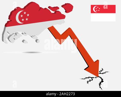 Illustration du vecteur de crise économique de Singapour EPS 10 Illustration de Vecteur