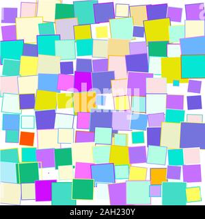 Les carrés de couleurs vives sur un fond blanc Banque D'Images