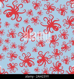 Simple motif aléatoire octopus sans répéter l'arrière-plan Banque D'Images