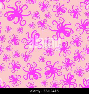 Simple motif aléatoire octopus sans répéter l'arrière-plan Banque D'Images