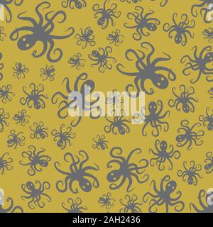 Simple motif aléatoire octopus sans répéter l'arrière-plan Banque D'Images