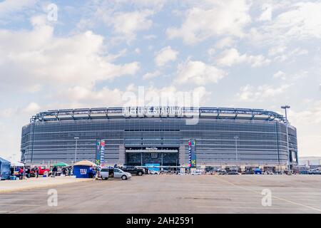 East Rutherford, New Jersey - 15 décembre 2019 : Stade MetLife Stationnement pendant un match des New York Giants. Banque D'Images