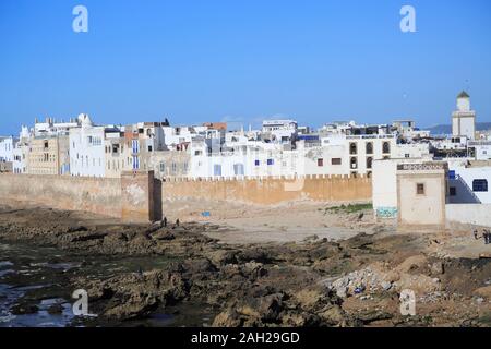 Vieille ville, remparts, Essaouira, UNESCO World Heritage Site, Maroc, Côte Atlantique, l'Afrique du Nord Banque D'Images