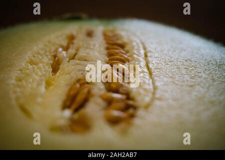 Un gros plan de melon. Banque D'Images