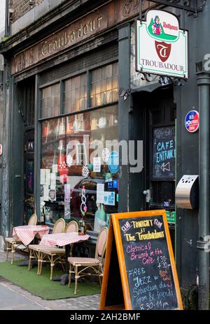 Façade de Troubadour Café sur Old Brompton Road, Kensington, Londres Banque D'Images