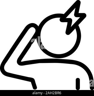 Vecteur d'icône de tête de tête. Illustration du symbole de contour isolé Illustration de Vecteur