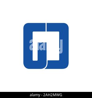 Lettre gj square logo géométrique vector Illustration de Vecteur