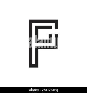 Lettre pg ligne géométrique simple vecteur logo Illustration de Vecteur