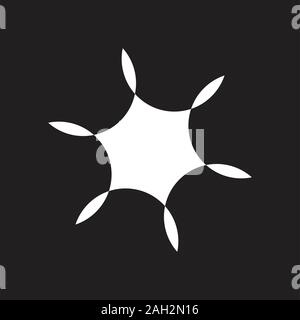 Swirl logo star vecteur géométrique Illustration de Vecteur
