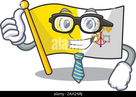 Cool Man drapeau vatican allez personnage avec des lunettes Illustration de Vecteur