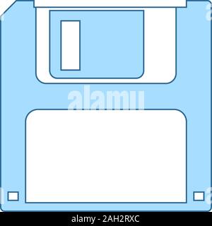 L'icône Disquette. Fine ligne de remplissage bleu avec Design. Vector Illustration. Illustration de Vecteur