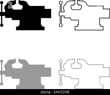 Vice-étau outil de réparation aperçu l'icône de couleur gris noir style télévision illustration vectorielle simple image Illustration de Vecteur