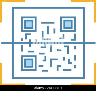Scanner le code QR de l'icône de couleur. Code de réponse rapide. La lecture de codes à barres matrice app. Vector illustration isolé Illustration de Vecteur