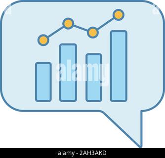 Chatbot icône couleur graphique. Chat bot diagramme et l'analytique. Assistant virtuel. Trading bot. Vector illustration isolé Illustration de Vecteur