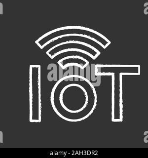 Internet des objets icône Chalk. Signal de l'ITO. L'intelligence artificielle. Vector illustration isolé Illustration de Vecteur
