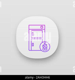 Chaudières de icône de l'application. Chambre de chauffage central. Bois de chauffage de la chaudière. Système de chauffage. UI/UX interface utilisateur. Site Web ou application mobile. Il isolé du vecteur Illustration de Vecteur