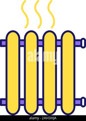 L'icône couleur du radiateur. Batterie de chauffage. Dispositif de chauffage. Vector illustration isolé Illustration de Vecteur