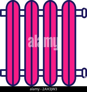 L'icône couleur du radiateur. Batterie de chauffage. Dispositif de chauffage. Vector illustration isolé Illustration de Vecteur