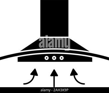 Hotte de glyph icône. Symbole de Silhouette. La hotte de cuisine. Hotte. D'échappement de cuisine. De l'électroménager. L'espace négatif. Il isolé du vecteur Illustration de Vecteur