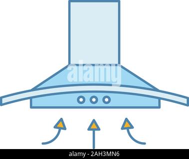 Hotte de l'icône de couleur. La hotte de cuisine. Hotte. D'échappement de cuisine. De l'électroménager. Vector illustration isolé Illustration de Vecteur