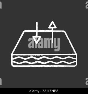 Matelas respirant l'icône de la craie. Matelas avec couvercle respirant tissu. La circulation de l'air. Vector illustration tableau isolé Illustration de Vecteur