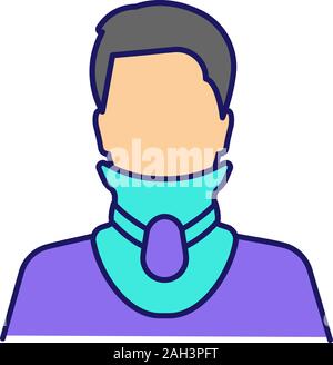 L'icône de couleur collier cervical. Neck brace. Support de cou mousse médicale. Collier orthopédique. La stabilisation de la colonne cervicale. Blessures à la tête et au cou traumatique t Illustration de Vecteur