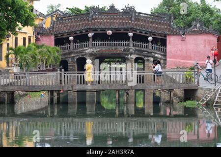 Vieux pont japonais à Hoi An, au Vietnam. Banque D'Images