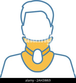 L'icône de couleur collier cervical. Neck brace. Support de cou mousse médicale. Collier orthopédique. La stabilisation de la colonne cervicale. Blessures à la tête et au cou traumatique t Illustration de Vecteur