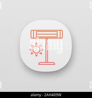 Chauffage infrarouge icône de l'application. D'un radiateur électrique. De l'électroménager. Lampe de chauffage infrarouge. UI/UX interface utilisateur. Site Web ou application mobile. Vector isol Illustration de Vecteur